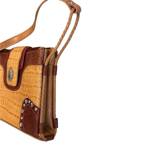 M.C. Marc Chantal Faux Leather Western Shoulder Handbag - Picture 9 of 11